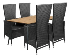 Clearance Sunlife Hagebord Beijing svart/teak 148 x 85 cm - ® Teak/svart