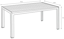 Sunlife Hagebord Havanna 150 x 90 cm i alu/nonwood - ®