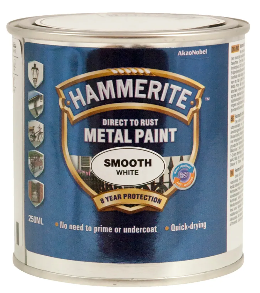 Online Hammerite metallmaling glatt effekt 250 ml Hvit