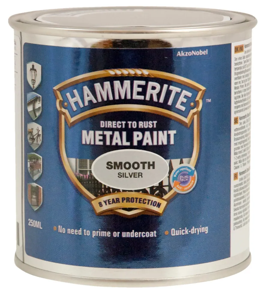 Best Hammerite metallmaling glatt effekt 250 ml Sølv