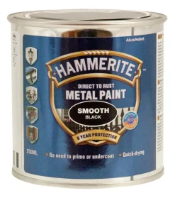 Clearance Hammerite metallmaling glatt effekt 250 ml Svart