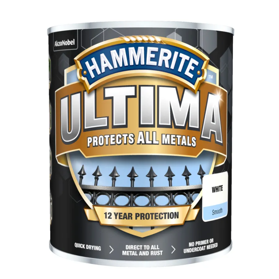 Outlet Hammerite Ultima metallmaling 750 ml Hvit