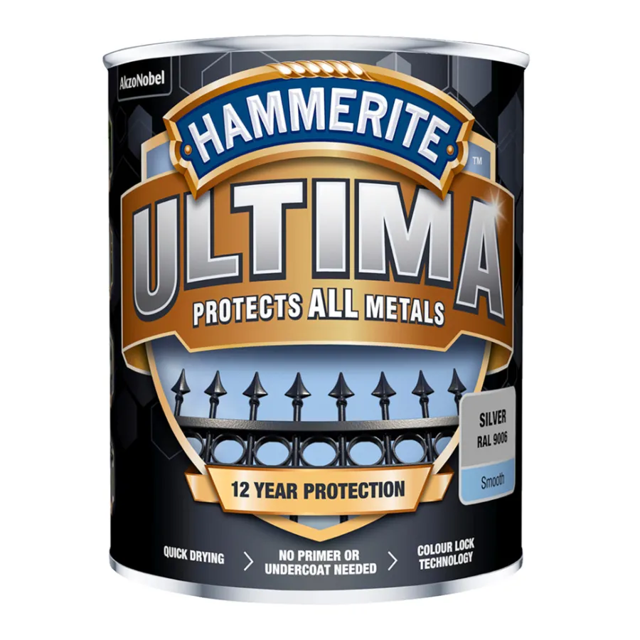Outlet Hammerite Ultima metallmaling 750 ml Sølv