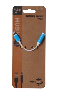 PhoneFood HeadsetLightning til mini jack adapterkabel