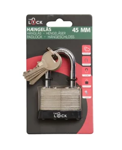 Hot The Lock Hengelås Heavy Duty med fire nøkler 45 mm Sølv