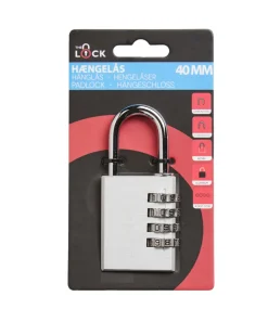Online The Lock Hengelås m/kode 40 mm aluminium Sølv