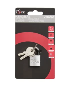 Best The Lock Hengelås m/to nøkler 20 mm aluminium Sølv
