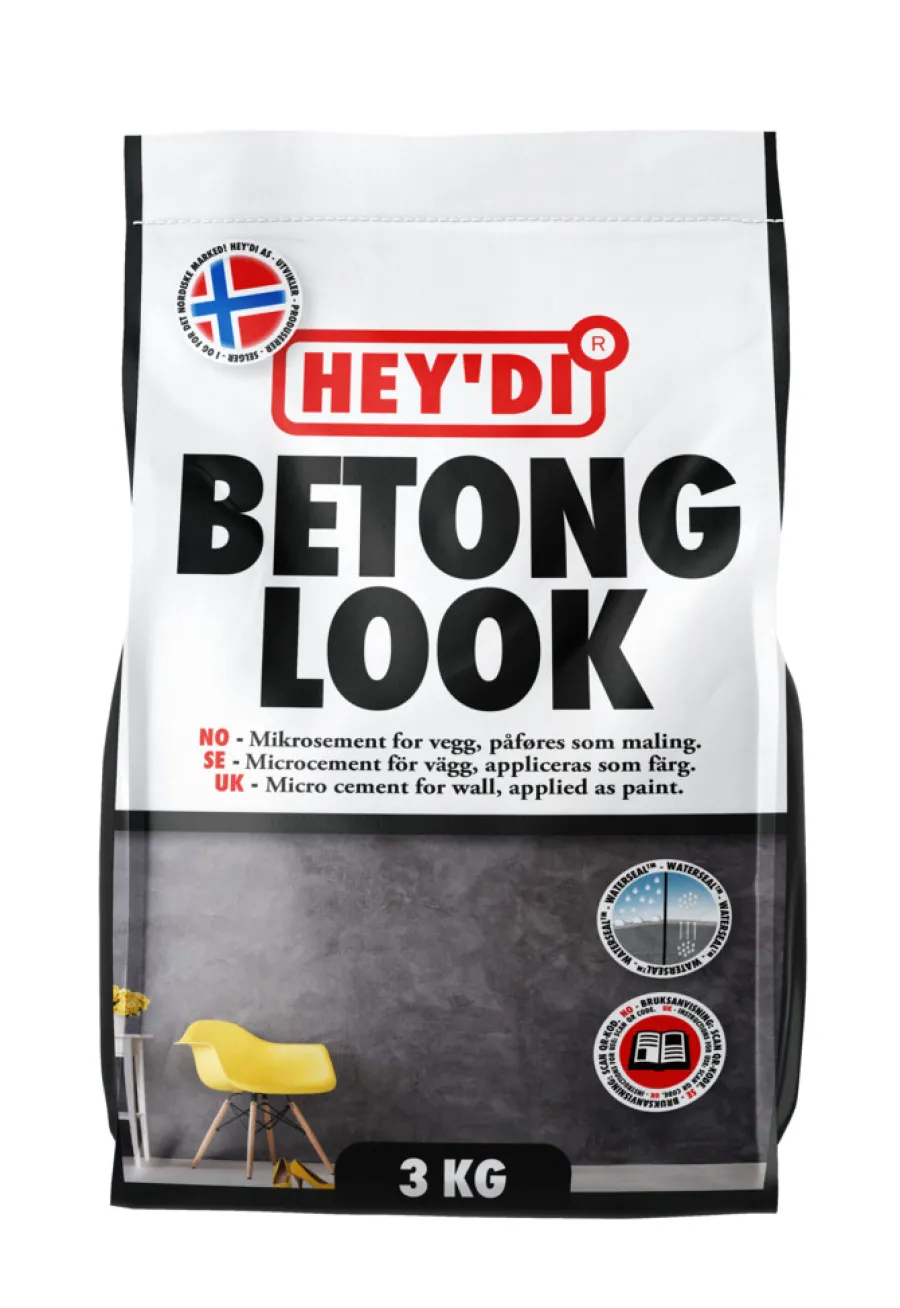 New Hey'di Mikrosement Betonglook 3 kg granitt Granitt S 2000-N (fargeforskjeller kan forekomme)