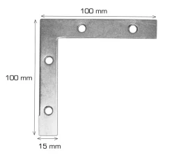 Best Home it Hjørnebeslag 100 x 100 x 15 mm - 2 stk.