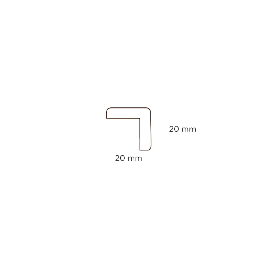 Hornbaek Hjørnelist plast hvit – 20 x 20 x 3000 mm