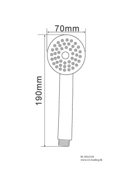 Outlet REN Hånddusj Ø70 mm 1-jet krom -