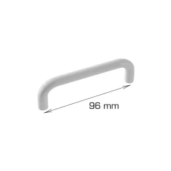 Online Home it Håndtak U-form plast 96 mm - 2 stk. hvit