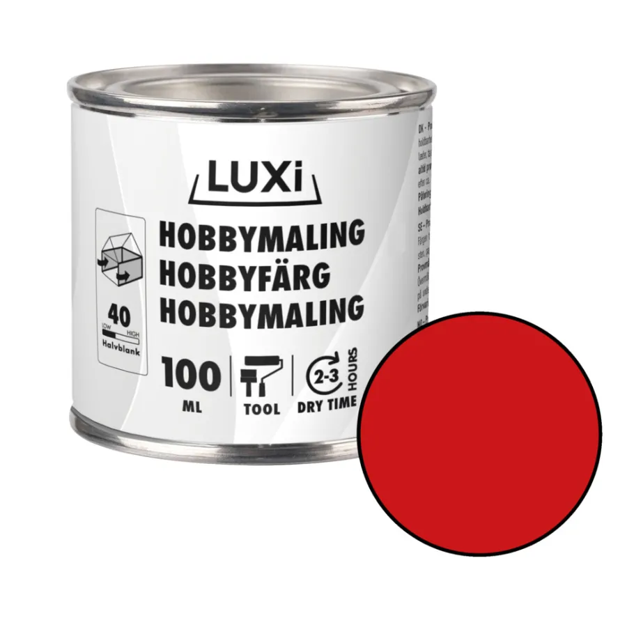 Clearance Luxi Hobbymaling 100 ml - Rød