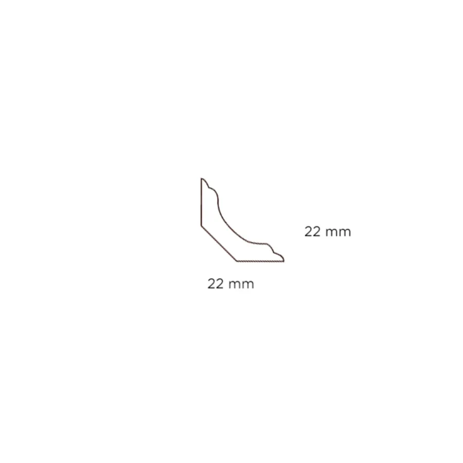Clearance Hornbaek Hulkillist almue plast hvit – 22 x 22 x 3000 mm