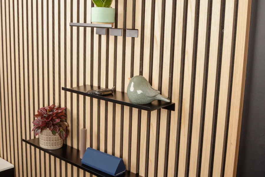 Clearance Home it Hylle til akustikkpanel 40 cm svart Matt svart
