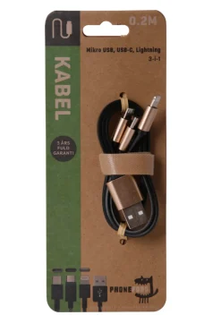 PhoneFood 3-i-1 ladekabel