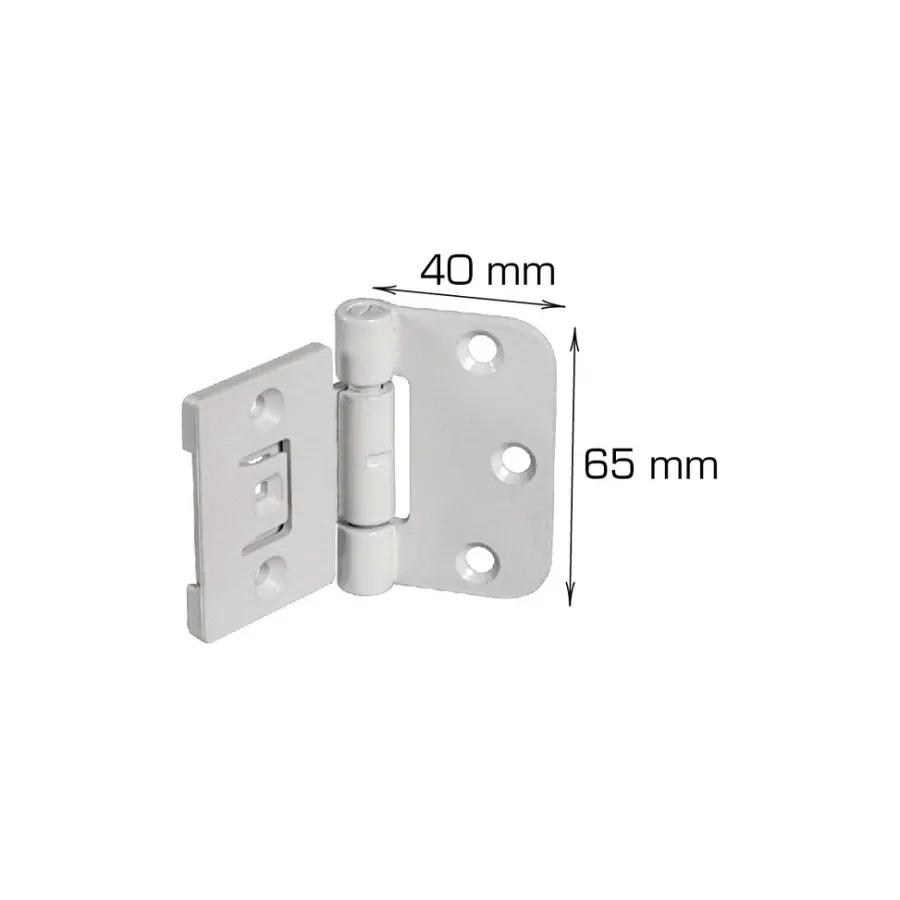 Sale Home it Innstikkshengsel justerbart 40 x 65 mm - 2 stk. Hvit