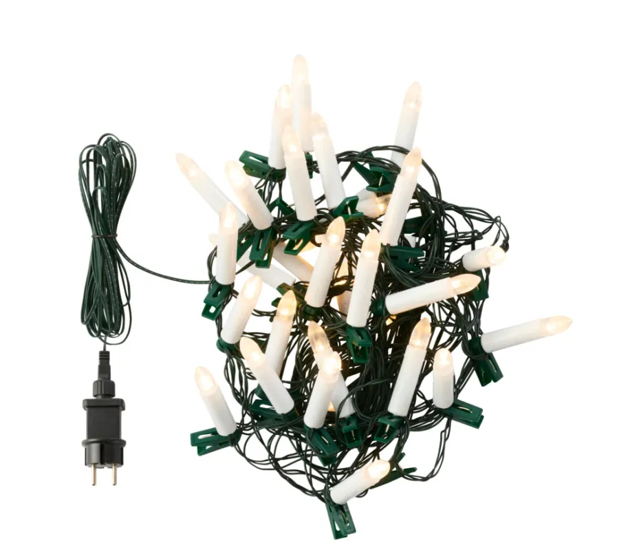 Discount Stemning Juletrelys med 30 LED-lys med klips