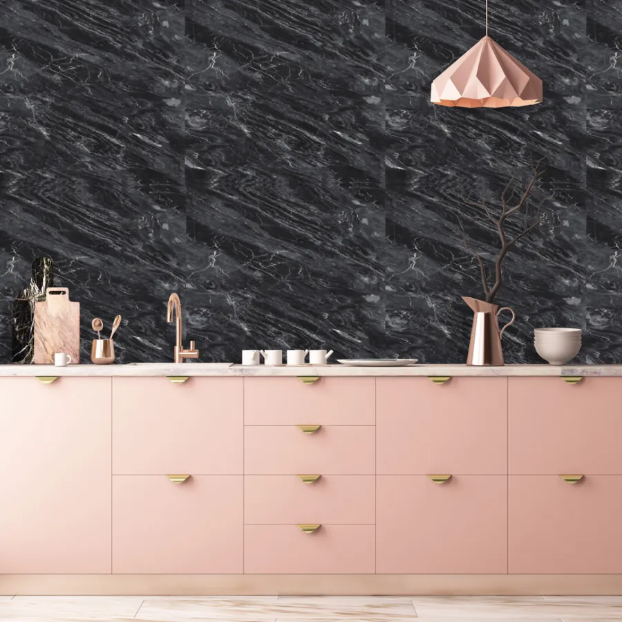 New Kitchenline Kjøkkenplate 610 x 610 mm Marmor Black
