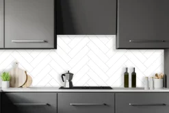 Best Kitchenline Kjøkkenplate 610 x 610 mm White Herringbone