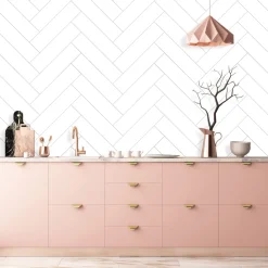 Best Kitchenline Kjøkkenplate 610 x 610 mm White Herringbone