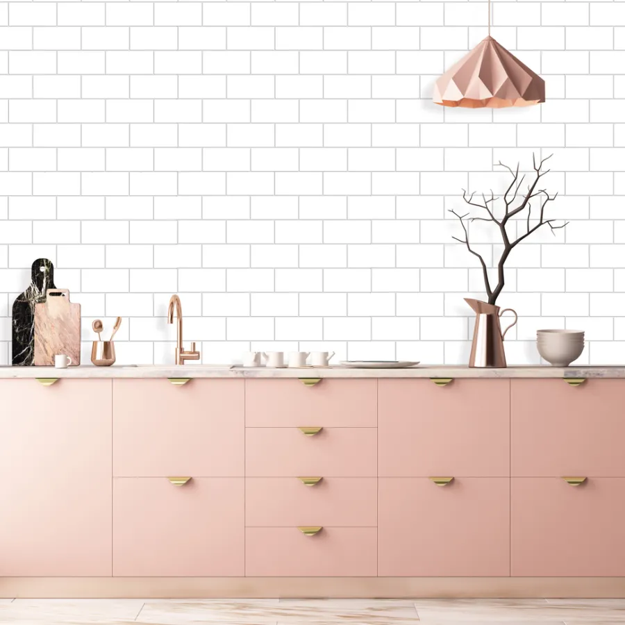 Sale Kitchenline Kjøkkenplate 610 x 610 mm White Brick