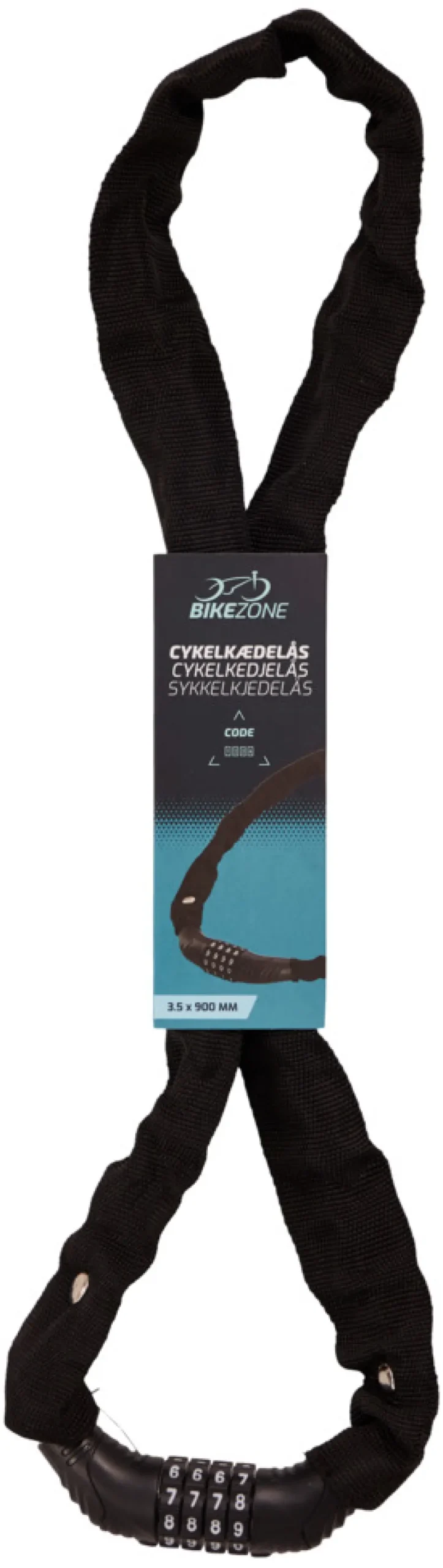 New Bikezone Kjedelås til sykkel med kode -