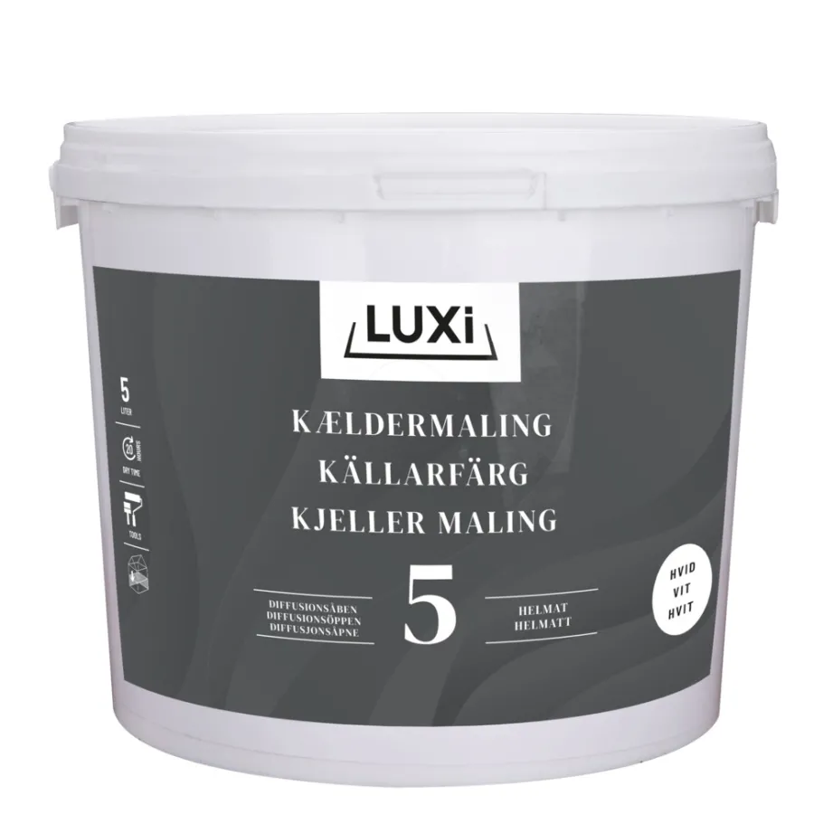 Online Luxi Kjellermaling glans 2 5 liter - Hvit