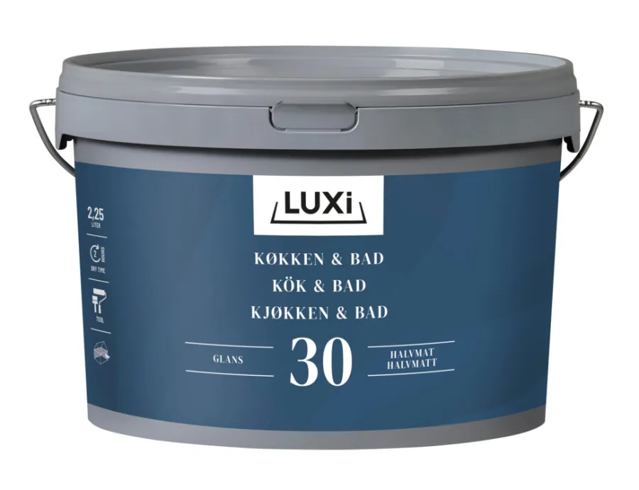 Discount Luxi Kjøkken & Bad 30 veggmaling 2,25 liter - Hvit