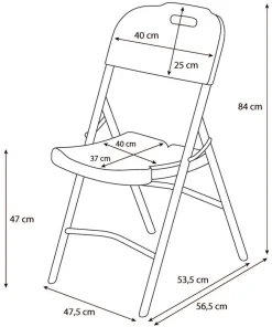 New Klappstol i plast grå/hvitt