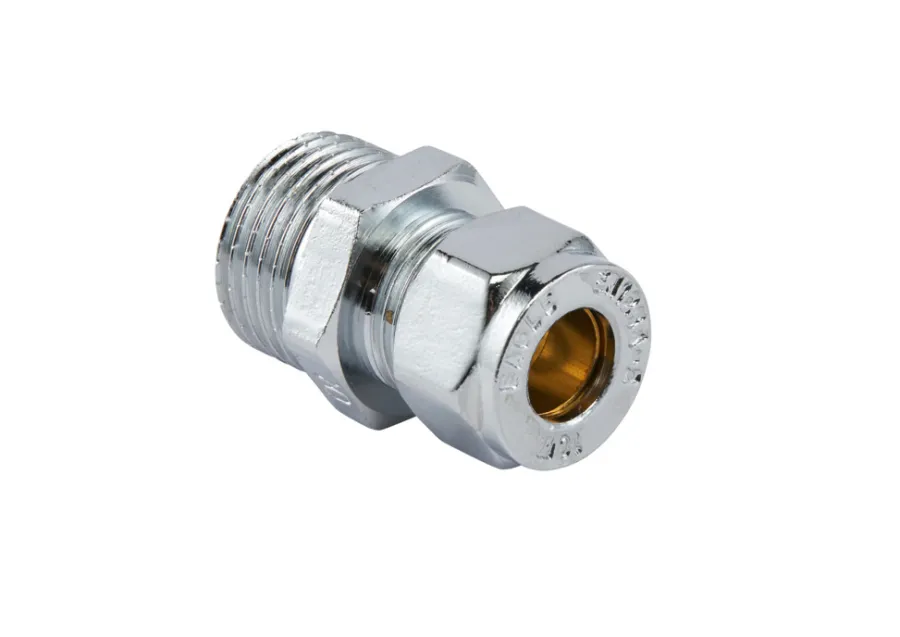 Best Klemring union rett 10 mm x 1/2" Krom