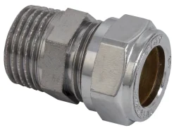 Online Klemring union rett 15mmx1/2" Krom