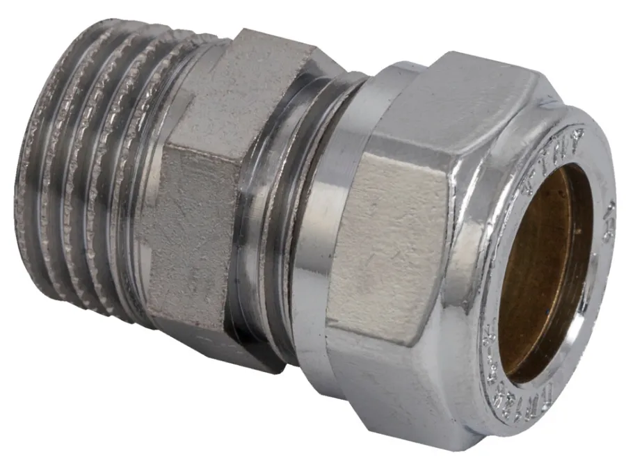 Online Klemring union rett 15mmx1/2" Krom