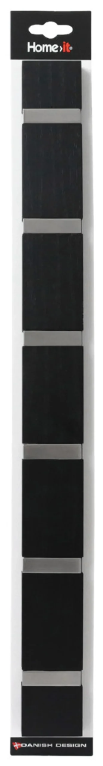 Home it Knaggrekke flex svart eik 6 knagger 60 cm