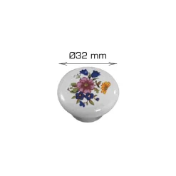 Clearance Home it Knott porselen hvit deko 32 mm - 2 stk.