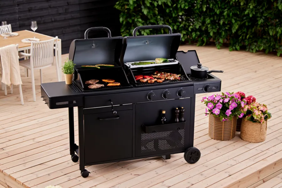 Outlet Grillexpert Kombigrill til gass og kull - ® Svart
