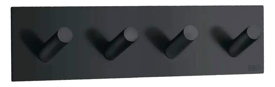 Discount Beslagsboden Kroklist m/4 kroker selvklebende - matt svart