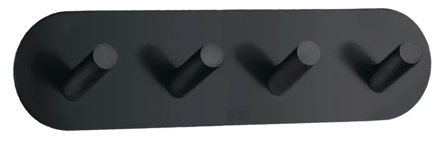 Discount Beslagsboden Kroklist m/4 kroker selvklebende - matt svart