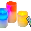 Outlet Kubbelys LED med fargeskift og fjernkontroll 3-pk.