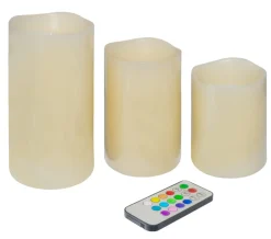 Outlet Kubbelys LED med fargeskift og fjernkontroll 3-pk.