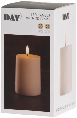 Sale DAY Kubbelys med 3D LED-flamme H10 cm