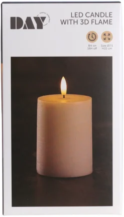 Sale DAY Kubbelys med 3D LED-flamme H10 cm