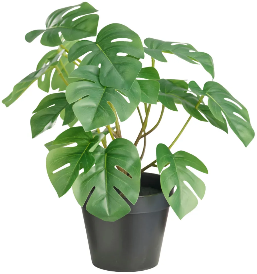 Hot DAY Kunstig monstera plante i potte H32 cm innendørs -