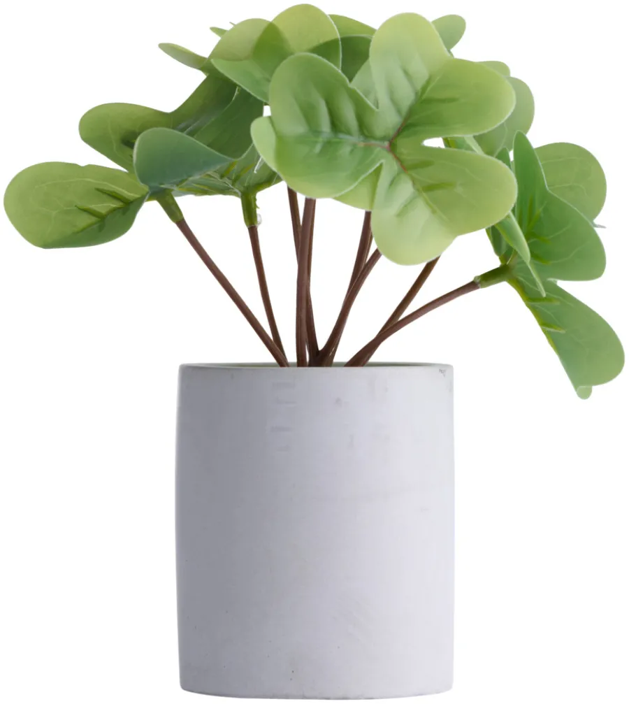 Outlet Kunstig plante kløver H18 cm Grå og grønn