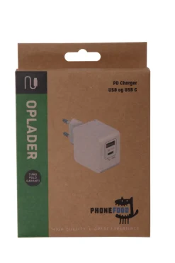 Online PhoneFood Lader med 2 innganger – USB-A og USB-C Hvit