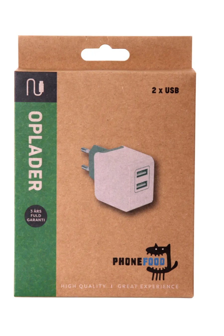 PhoneFood Lader med 2 USB porter