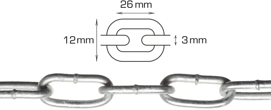 Hot Home it Langlenket kjetting 3 mm x 2 meter
