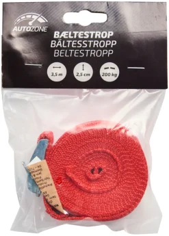 New Autozone Lastestropp 3,5 meter x 25 mm - Rød