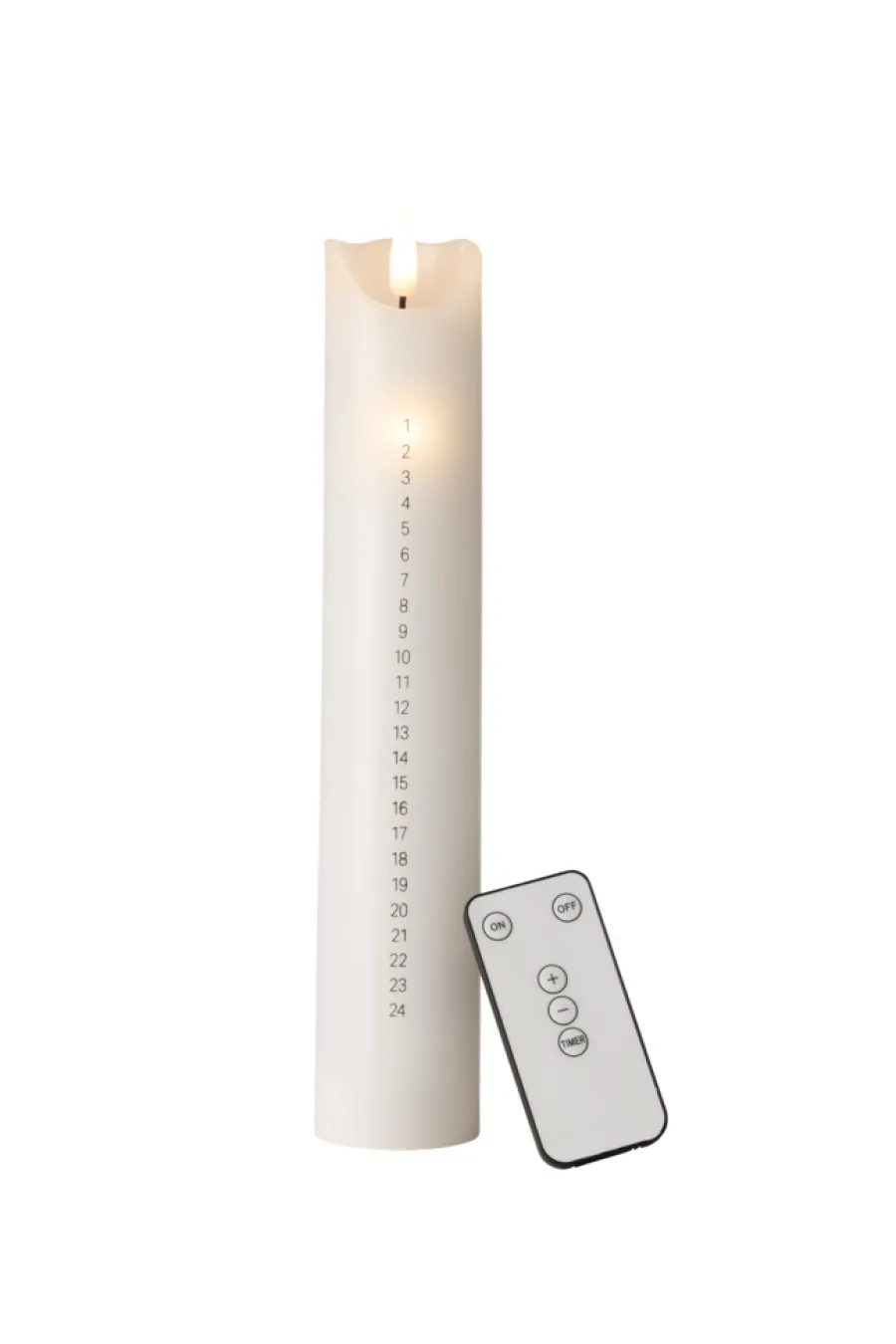 Outlet Stemning LED-kalenderlys med timer 27,5 cm hvit