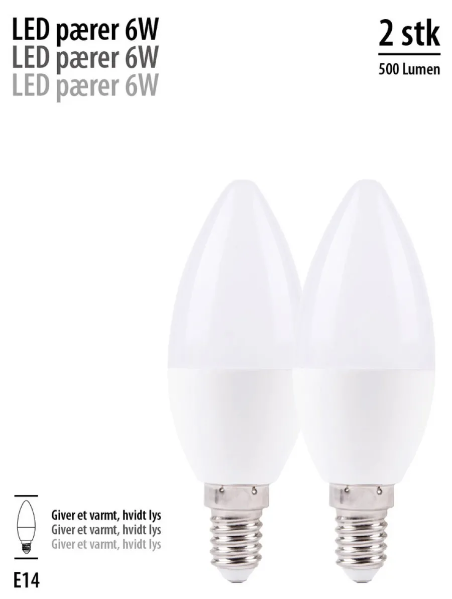 New LED-kertepærer 5 W E14 - 2 pk.